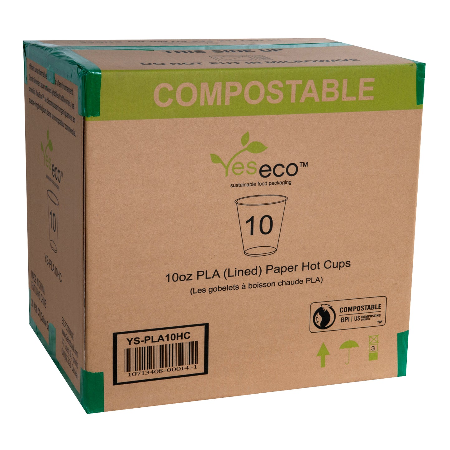 YesEco 10oz PLA (Lined) Hot Cup