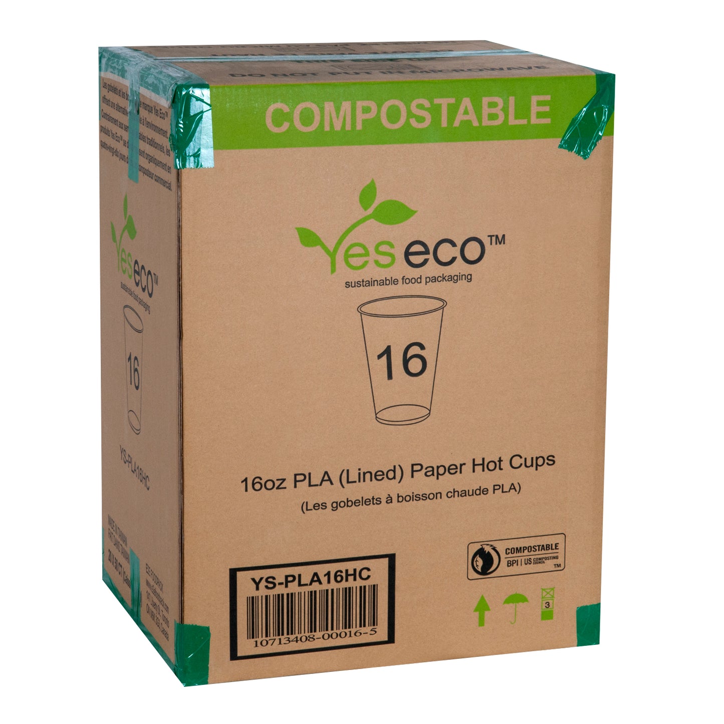 YesEco 16oz PLA (Lined) Hot Cup
