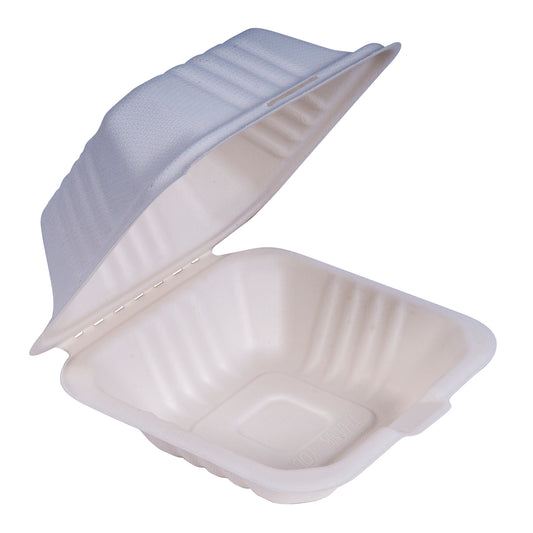 6″ Bagasse Hamburger Clam