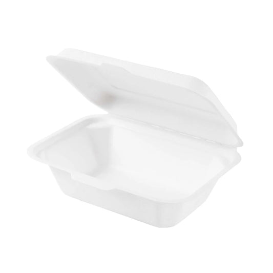 7'' x 5'' x 2.5'' Bagasse Hinged Lid Container