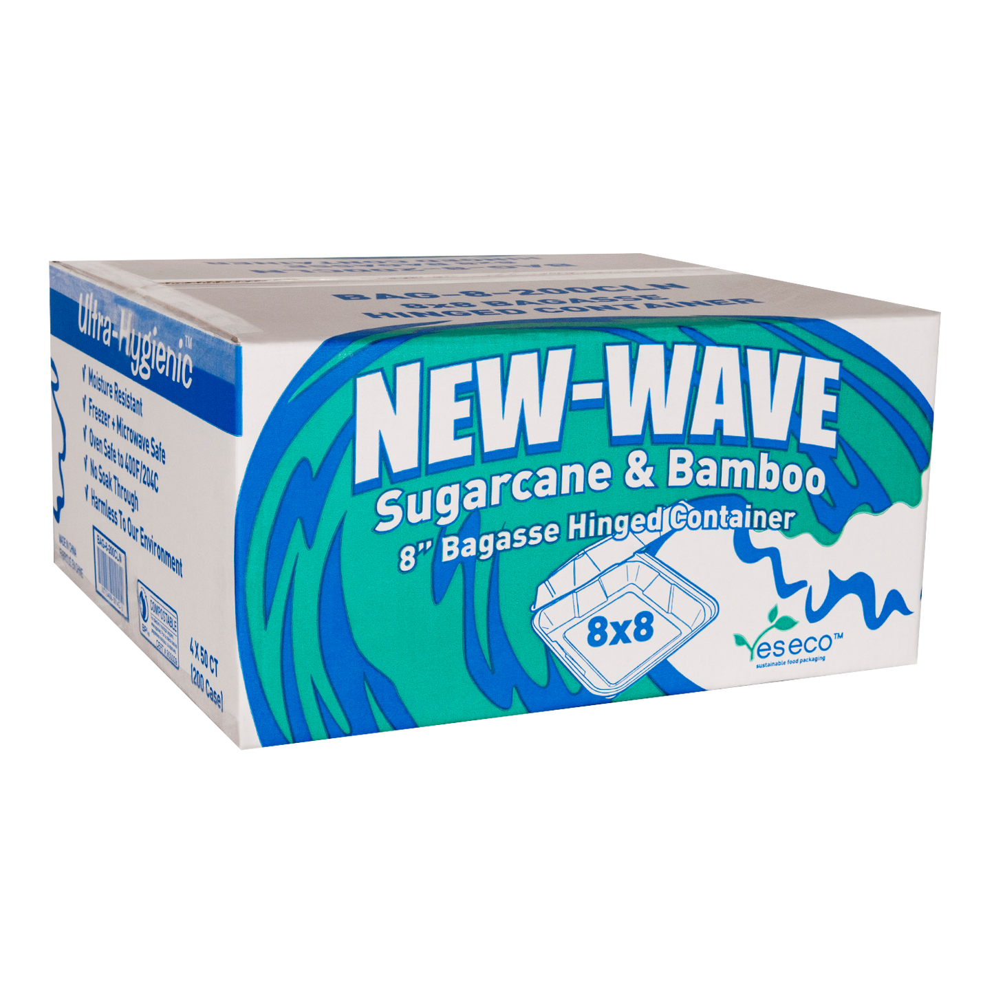 8″ Bagasse Food Clam