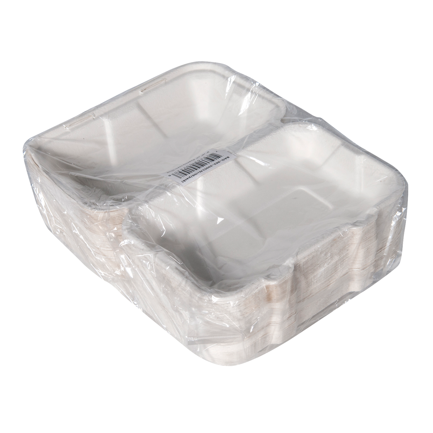9"x6"x3" Bagasse Rectangle Clam