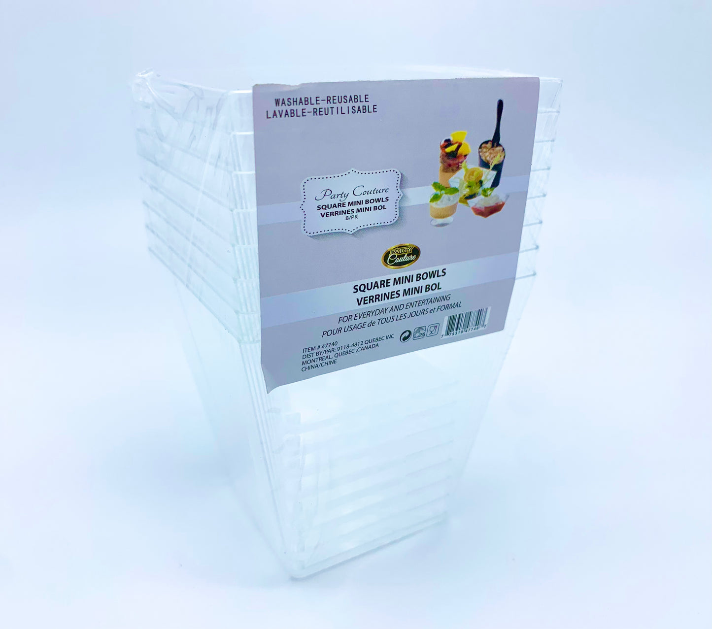 Clear Plastic Square Mini Bowls