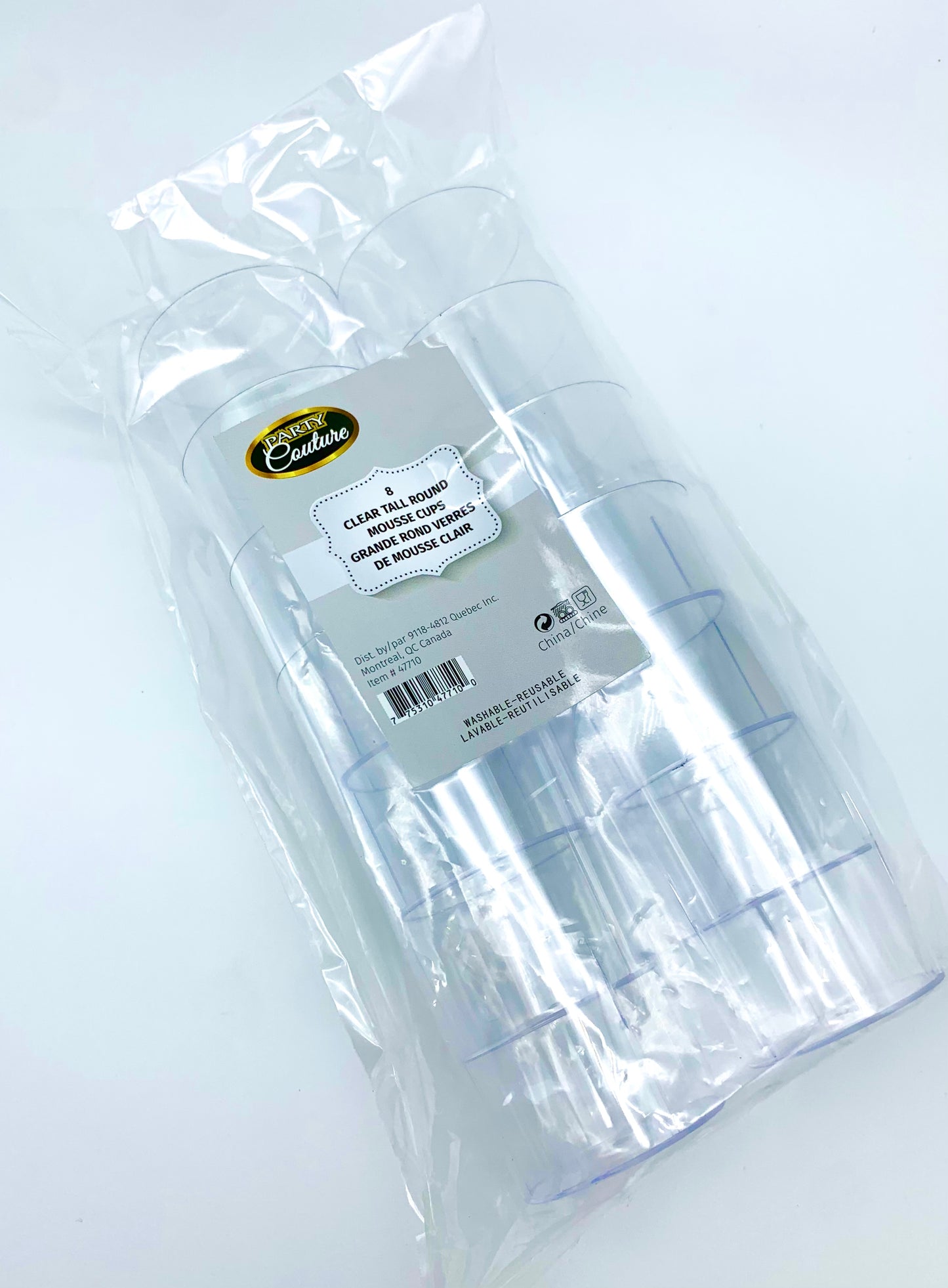Clear Plastic Tall Round Mousse Cups