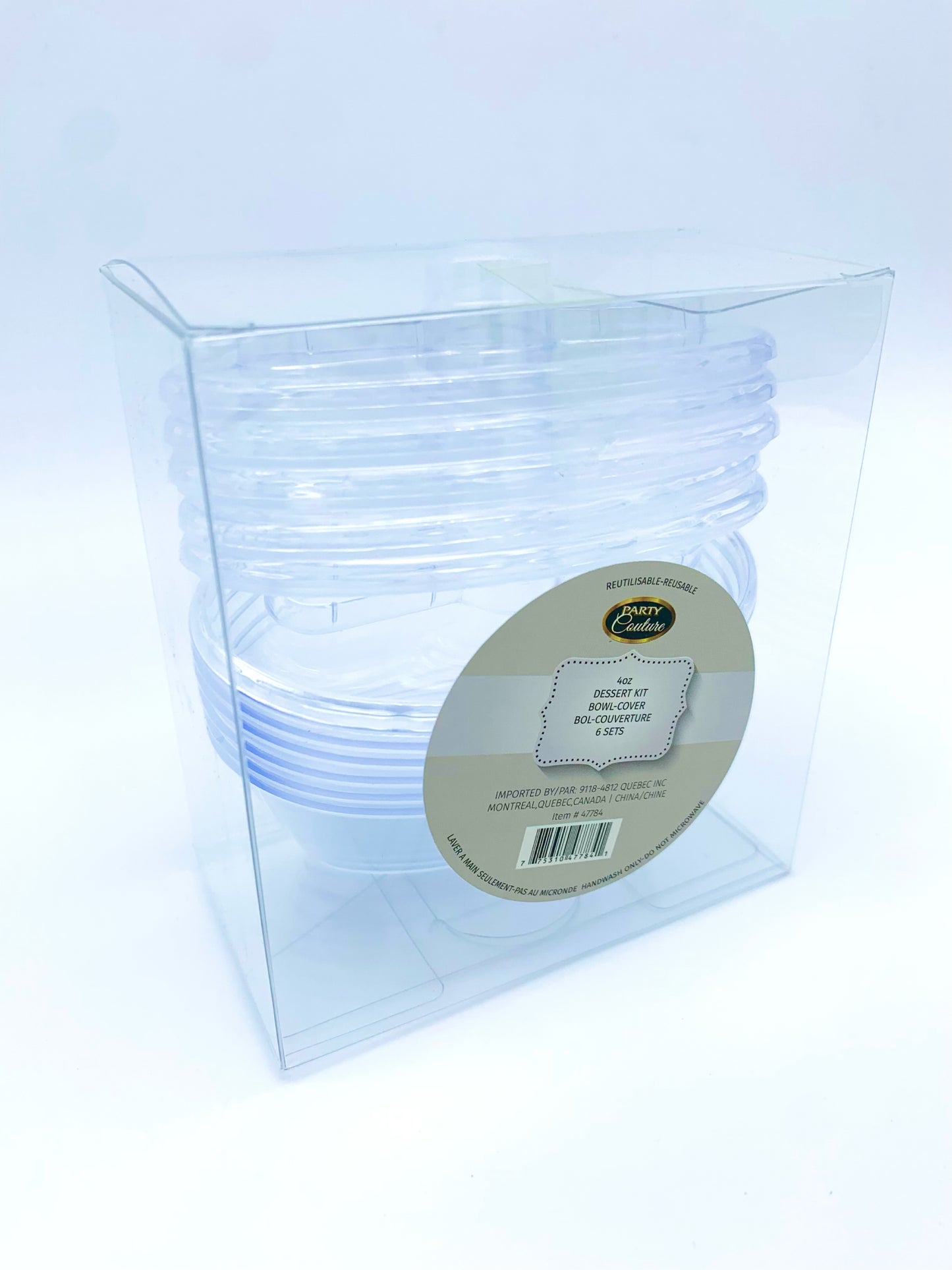 Clear Plastic 4oz Desert Kit Bowl-Cover
