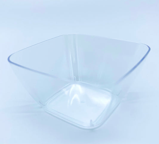 Clear Plastic Mini Curved Square Bowls