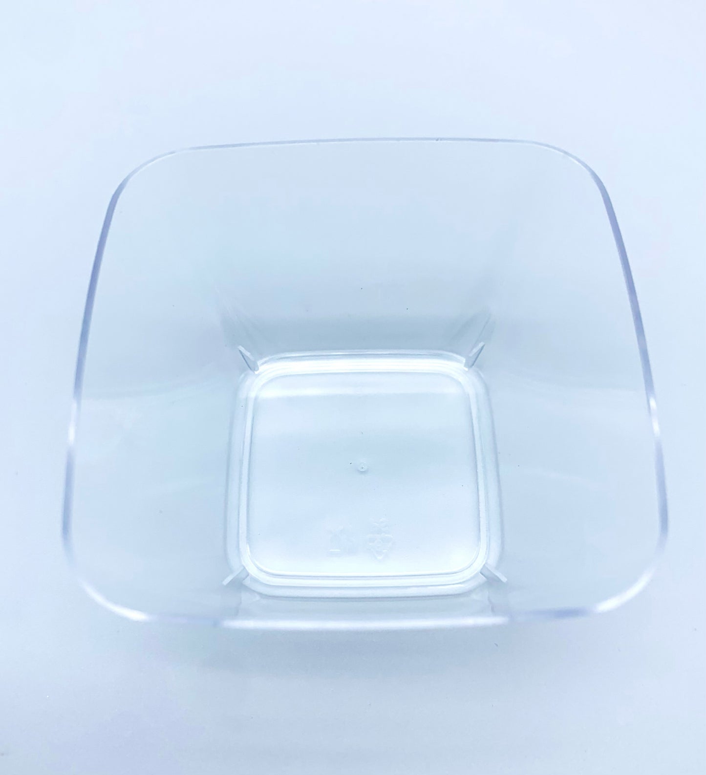 Clear Plastic Mini Curved Square Bowls