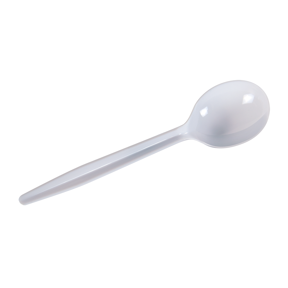 7″ White Soup Spoon Wrapped