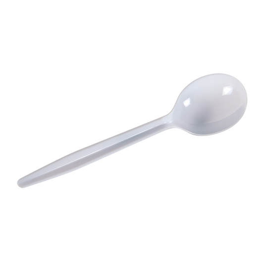 7″ White Soup Spoon Wrapped