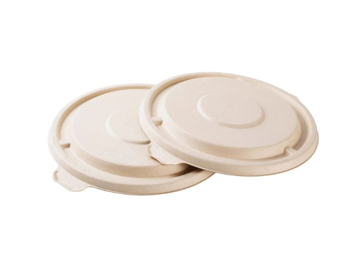 BAGASSE ROUND LID FOR 24/32OZ ROUND BOWL