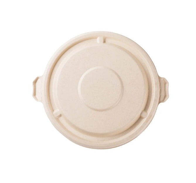 BAGASSE ROUND LID FOR 24/32OZ ROUND BOWL