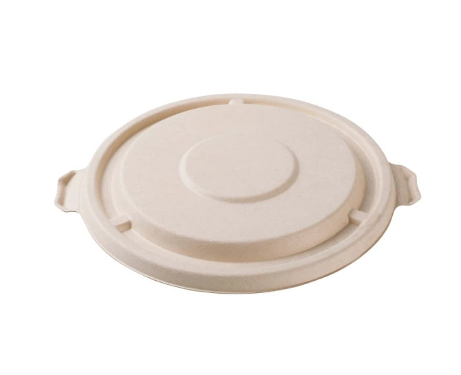 BAGASSE ROUND LID FOR 24/32OZ ROUND BOWL