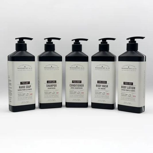 Woodbury & Co. Amenities Mounted Bottles